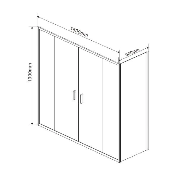 Душевой уголок Vincea Garda VSR-1G29018CH, 1800*900, хром, стекло шиншилла