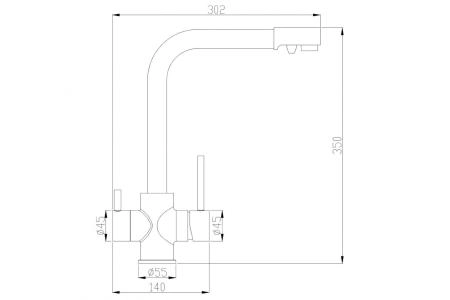 Смеситель для кухни ZORG Steel Hammer (SH 552 BLACK BR) бронза | черный