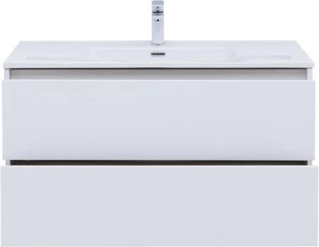 Тумба под раковину Aquanet Lino 100 (Flat) белый глянец