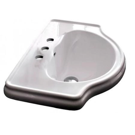 KERASAN Retro Раковина встраиваемая 620х455мм , 3 отв. под смеситель, цвет белый