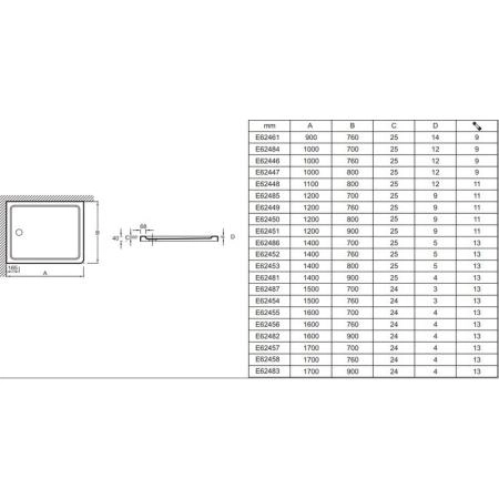 Поддон для душа Jacob Delafon FLIGHT E62481-00 140x90 см литьевой мрамор