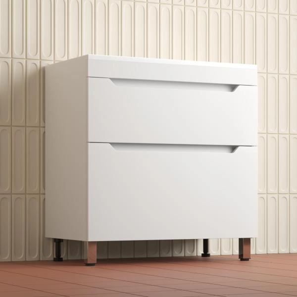 Тумба напольная Style Line Остин под раковину Фортуна 80 2 ящ белый эмаль PLUS