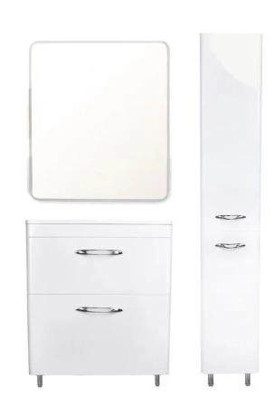 Тумба напольная Style Line Каре 70 (2 ящ.) Люкс белая, PLUS