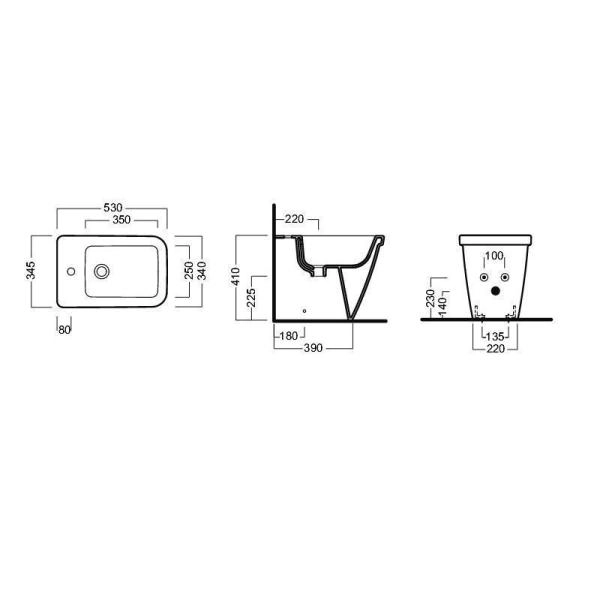 Биде Hatria ЕrikaProQ YXHU напольное