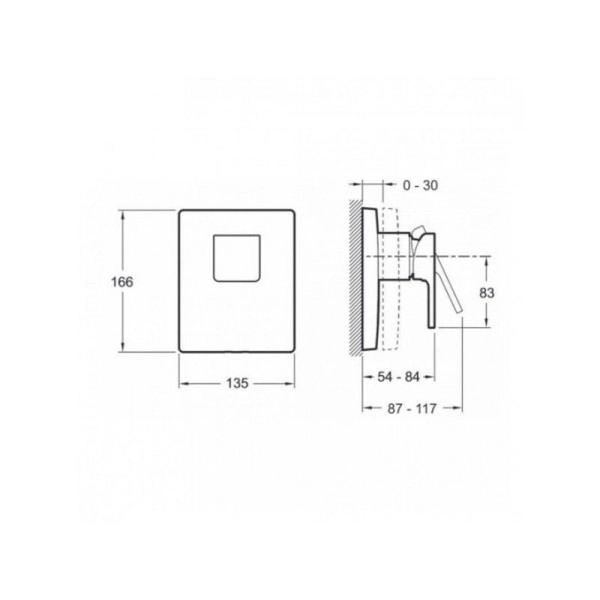 Смеситель Jacob Delafon STRAYT E98632-CP для душа хром