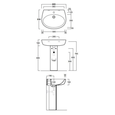 Simas Lft Spazio Раковина 65.5х51 см, 1 отв., цвет: белый