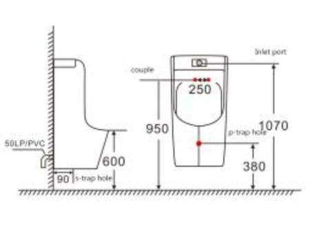 Писсуар настенный SantiLine SL-6003 с функцией электронного смыва