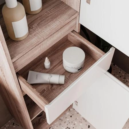 Пенал для ванной напольный Volna Conty 40 Белый/дуб сонома