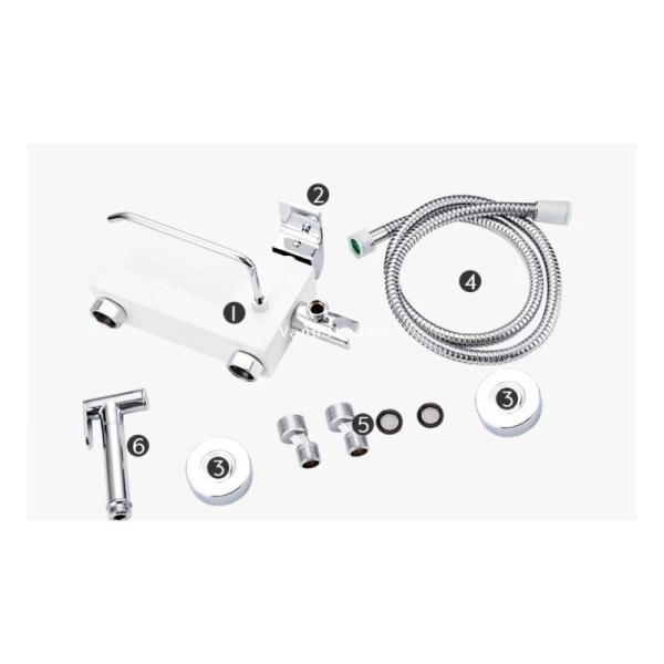 Гигиенический  душ Gappo G7296 c бумагодержателем, хром белый