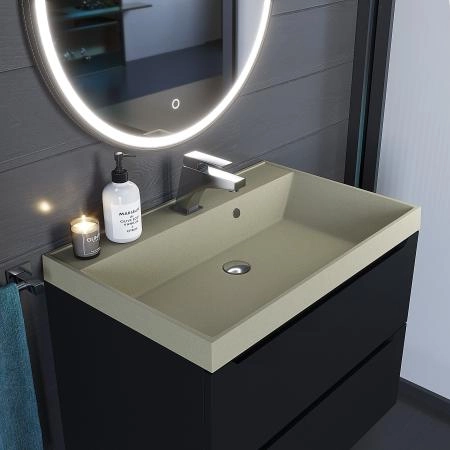Раковина кварцевая Uperwood Classic Quartz 70 см, бежевая матовая, десерт
