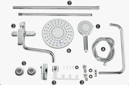 Душевая система Frap F24001 хром для ванны