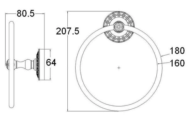 Кольцо для полотенца ZORG (AZR 11 SL) серебро