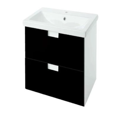 Тумба под раковину Bellezza Пегас 50 подвесная с 2 ящ. черная