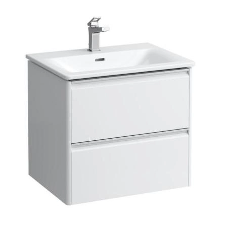 Laufen Palace Комплект мебели 600х450х545 мм., с раковиной Slim, 2 ящика, органайзер для ящика, ручка анодированный алюминий, цвет: белый матовый