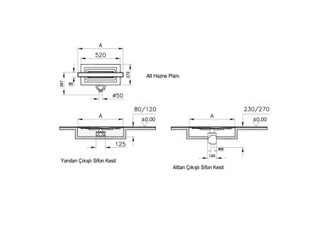 Душевой трап VitrA Eco-Flow  59980482000 80 x 6 см горизонтальный с мокрым затвором матовый хром