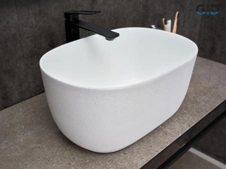 Раковина Gid N9302wg на столешницу 45 Белый матовый / белый графит
