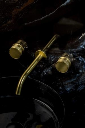Смеситель из стены Boheme PRESTIGE на 3 отв. MAT GOLD 152-2-MG-PR