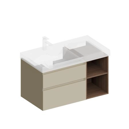 Тумба Kerama Marazzi CUBO КУБО CUB.90.2Lh\LIM.N левая подвесная с ящиками 90, лимо матовая-древесная
