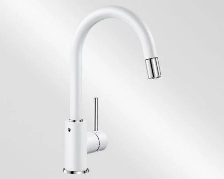Смеситель Blanco Mida-S 521457 для кухни белый, выдвижной излив