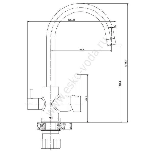 Смеситель ESKO K2 для кухни, хром