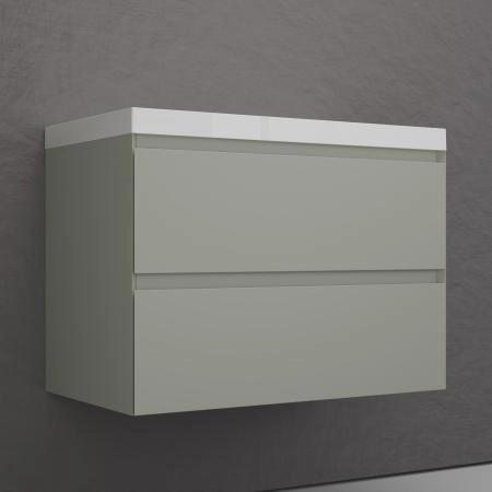 Тумба подвесная Style Line Манхэттен 80 ЭМАЛЬ под ASTI 80 2 ящика PLUS олива