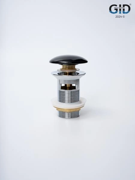 Донный клапан Gid  с переливом Bl100-1 72202K черный глянцевый 7x7x10