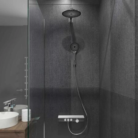 Душевой комплект BERGES MORANS 75003 с изливом и термостатом, хром