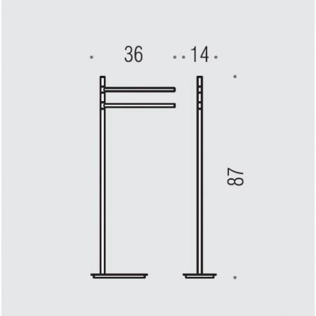 Стойка Colombo Square B9901.NM с аксессуарами 80.4см, чёрный матовый