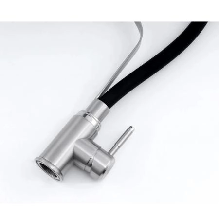 Смеситель KNOTLOR STREAMLINE SS-07, с гибким изливом и режимом «Душ» сатин