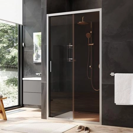 Дверь душевая в нишу AM.PM Gem W90G-110-1-195MBr прозрачное, бронзовое; профиль хром матовый