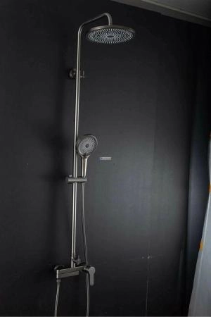 Душевая система Gappo G2499-39 с термостатом Оружейная сталь с изливом