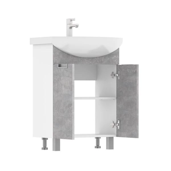 Тумба для ванной Volna Vario Z.60.2D Цемент напольная (Балтика) раковина отдельно