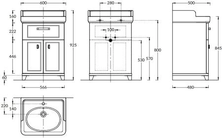 Тумба Kerama Marazzi POMPEI ПОМПЕИ PO.N.60.1\WHT напольная с ящиком и дверцами 60, белая глянцевая