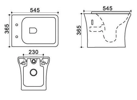 Унитаз подвесной Azario Trend 545х365х365 безободковый с сиденьем микролифт (AZ-2024)