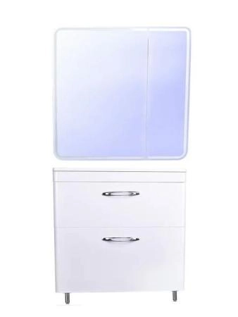 Тумба напольная Style Line Каре 80 (2 ящ.) Люкс белая, PLUS