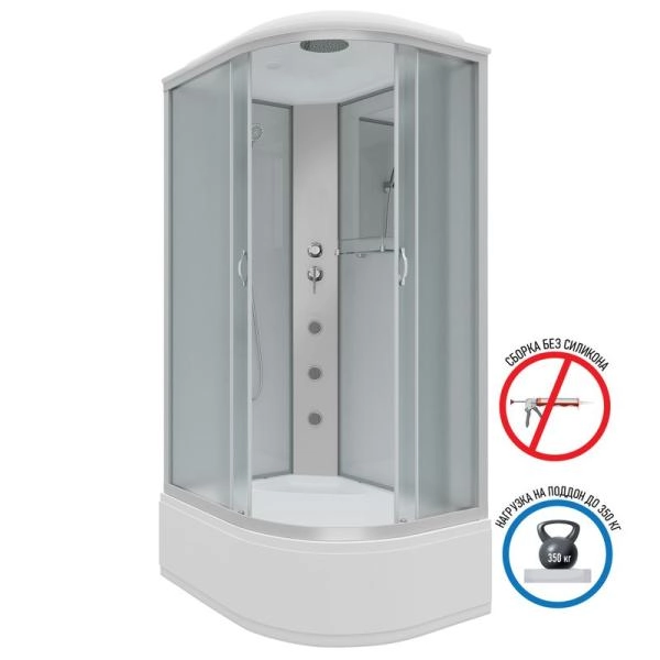 Душевая кабина Niagara NG-2310-14LG 1200х800х2150 высокий поддон 40см стекло матовое