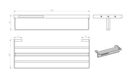 Полка Boheme черная серия Q 10947-B