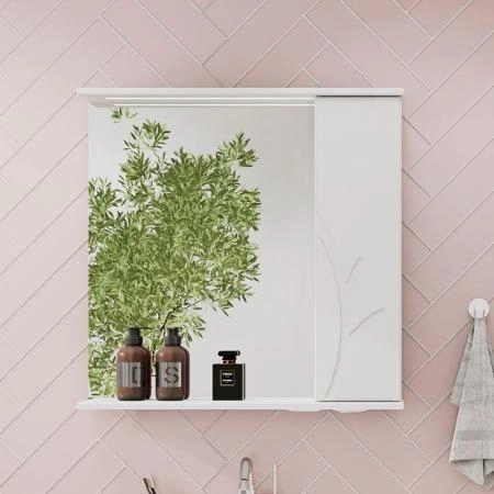 Зеркало-шкаф Volna Adel 70 правый белый глянец