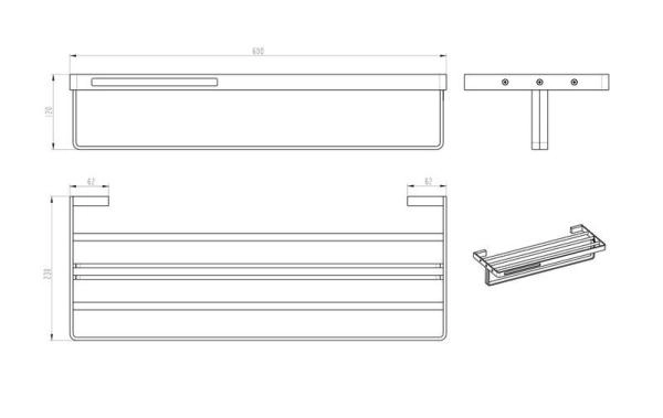 Полка Boheme черная серия Q 10947-B