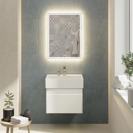 Зеркало Kerama Marazzi TECNO ТЕКНО TE.mi.60 c LED 60 с подсветкой, с функцией антизапотевание, белое глянцевое