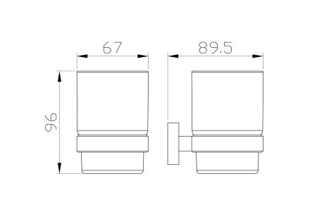 Стакан для зубных щеток с держателем WONZON & WOGHAND GRAFFITY, Брашированное золото (WW-9321-BG)
