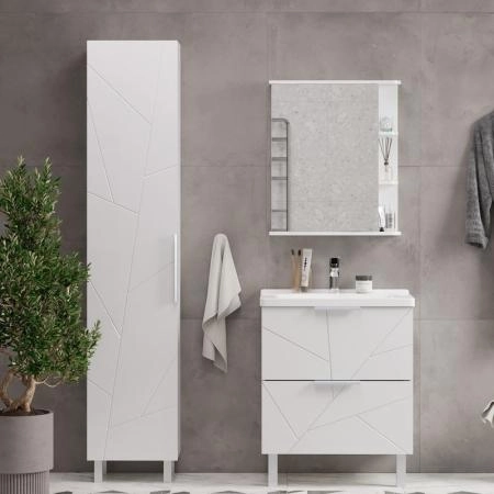 Шкаф зеркальный Twing 60 белый глянец