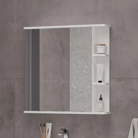 Шкаф зеркальный Twing 70 белый глянец