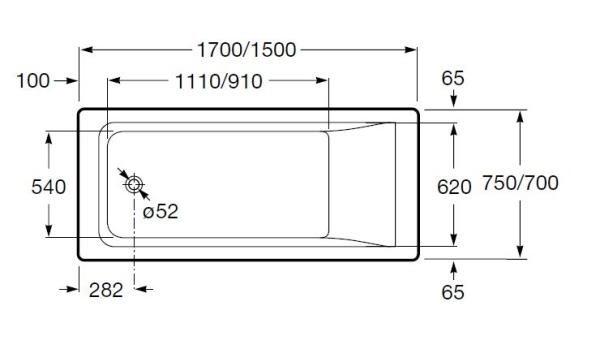 Ванна Roca Easy ZRU9302899 1700x750x450