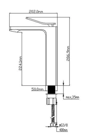 Смеситель NT BAGNO NT1801НВ VOLNO H для раковины черный матовый