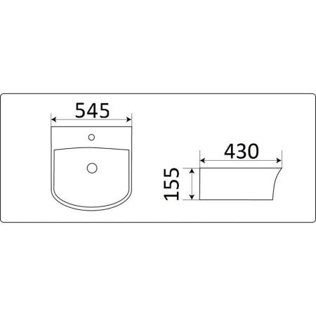 Раковина CeramaLux N 78369C 55 см подвесная