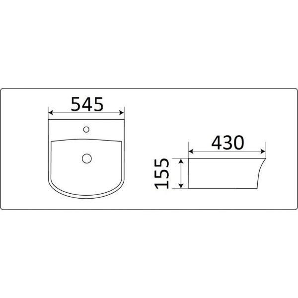 Раковина CeramaLux N 78369C 55 см подвесная