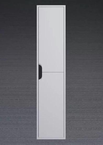 Шкаф-пенал для ванной Uperwood Modul, подвесной, с дверцами, матовый, белый/графит