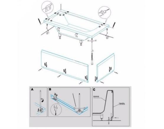 Универсальный установочный Cezares CZR-SCR-FIX-KIT комплект для 2-х панелей