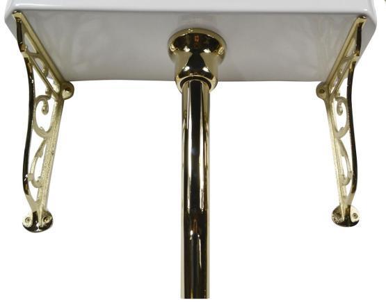 Низкая труба с механизмом слива 7078-DO, с боковой ручкой, с кронштейнами (2 шт.), цвет золото